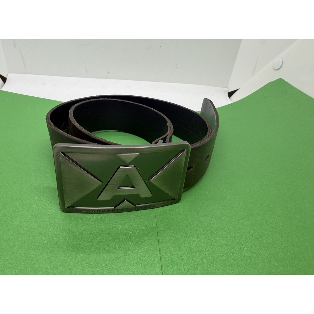 Armani Exchange Cloth Men's Leather Belt with Metal Belt Buckle Used Size 34